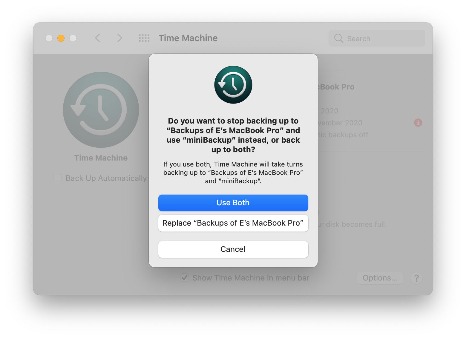 choose files for backup in time machine for mac